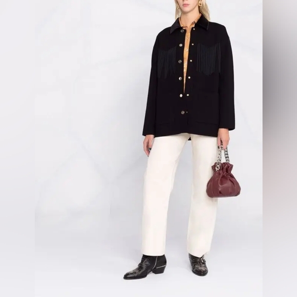 Sandro Music Fringe Shirt Jacket Size 1 Small (see measurements) - Picture 2 of 15